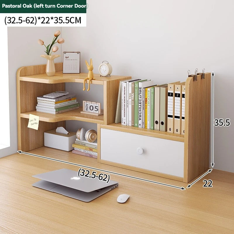 Bookshelf Office Desktop Storage Shelves Multi layer Scalable Shelves Student Desk Storage Boxes Small Bookcases Oasis Select log30-60-D