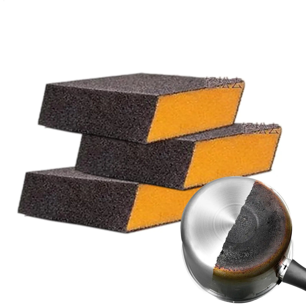 Nano Cleaning Sponge Carborundum Sponges Rust Removal 3 Pieces Heavy Duty Non-Scratch for Restaurant Catering Event Food Oasis Select