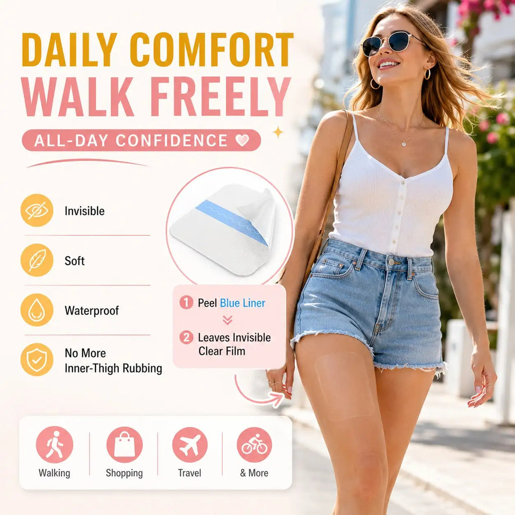10Pcs Invisible Anti-Chafing Thigh Patches, unisex clear thigh guards, soft leg protection strips for daily wear, running & fitn Oasis Select