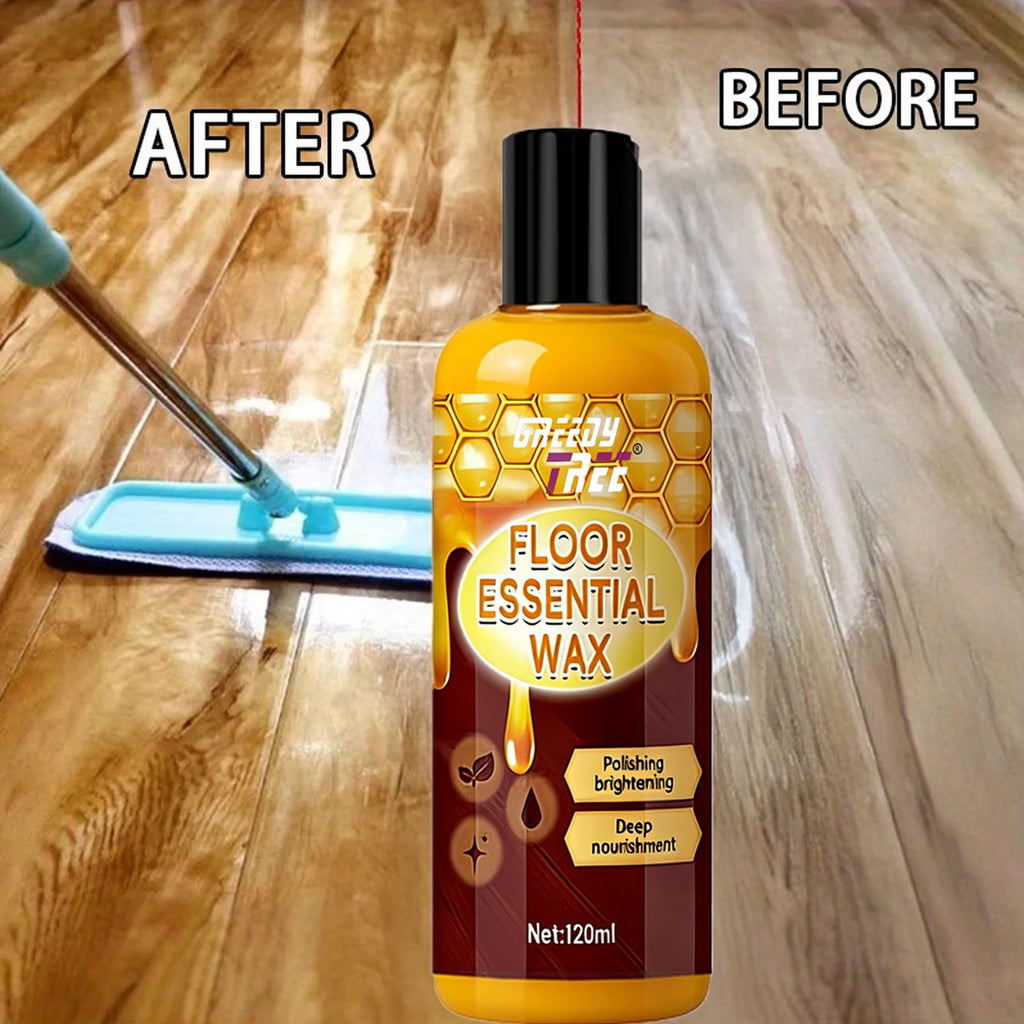 120ml Professional Floor Essential Wax Kit with Sponge & Towel - Wood Tile Hard Floor Polishing Brightening Deep Nourishment Oasis Select