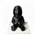 Easter Island Moai Statue- Authentic-Looking Polynesian Figurine Sculpture with Closed Hooded Sweater-like Tunic& Expressive Eye Oasis Select black