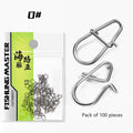 100Pcs Fishing Clips Fast Crankbait Snaps Fishing Lures Connectors Saltwater Fishing Duo Lock Lure Stainless Oasis Select 0 silvery