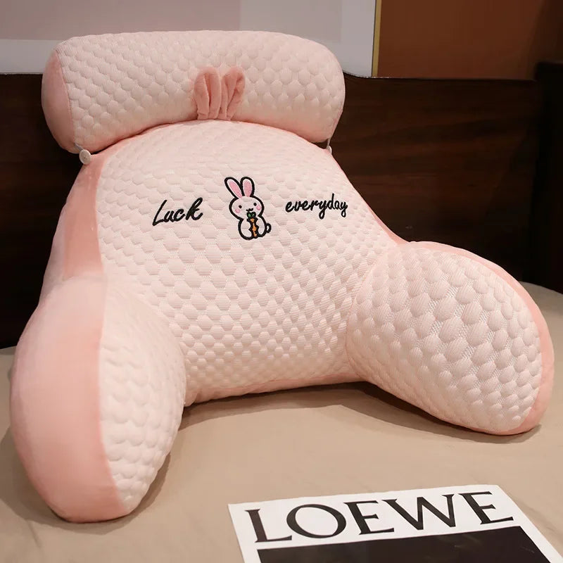 1pc Ergonomic Reading Pillow with Adjustable Back Support,Soft Lumbar Support for Bed, Sofa, Chair,Breathable Chair Cushion Oasis Select Pink