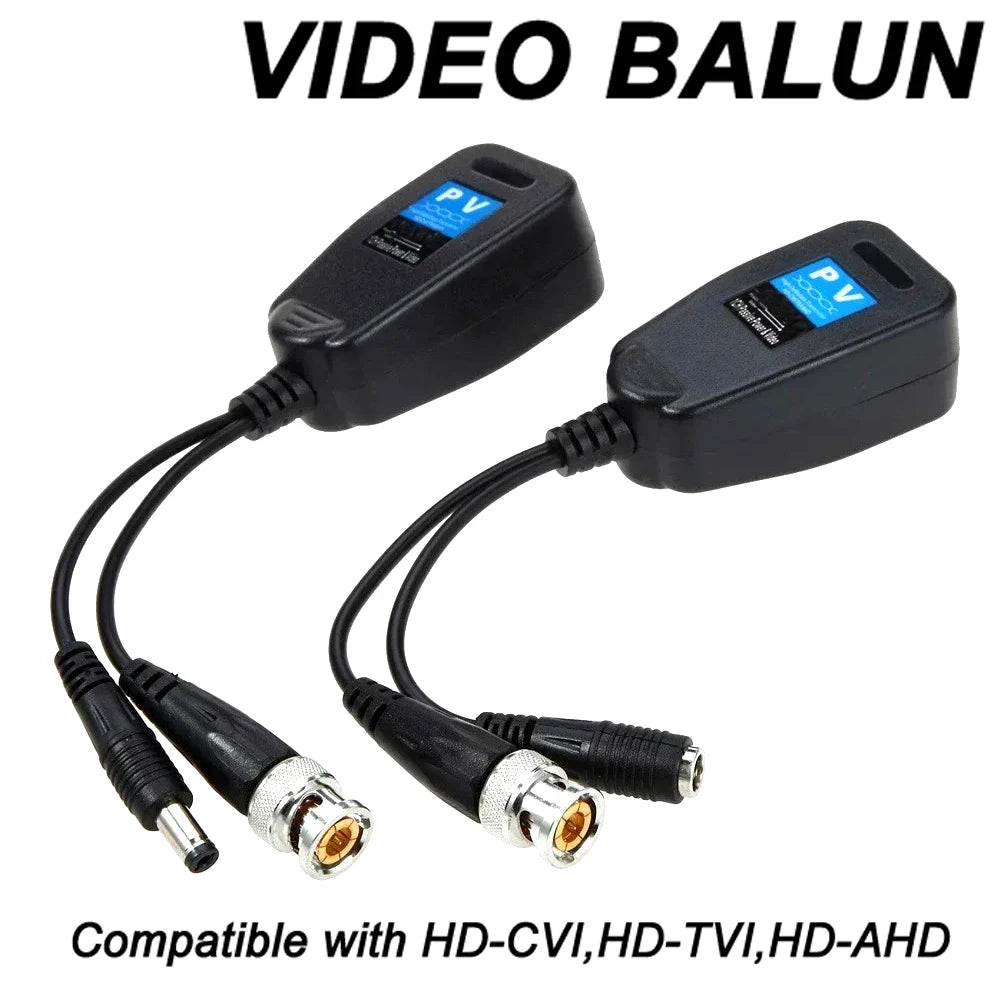 1CH Passive Balun RJ45 CCTV Video Transceiver Coax BNC for HDCVI HDTVI AHD Analog High Definition Camera Power Supply Connectors Oasis Select black