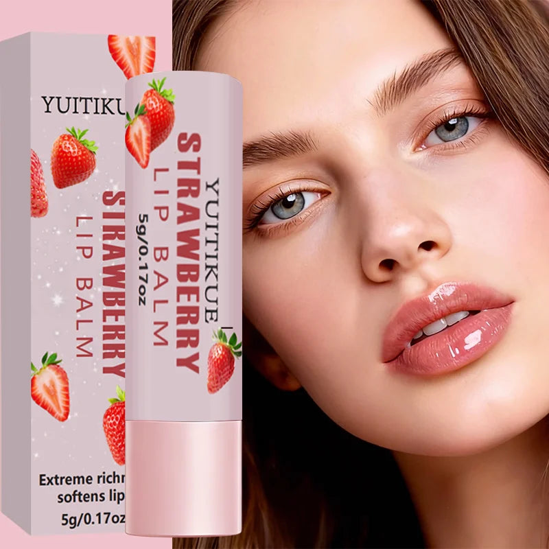 Strawberry Lip Balm – Hyaluronic Acid, Plumping & Glossy 5g