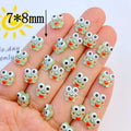 50Pcs New Cute Resin 7*8mm Mini Little Frog Series Flat Back Manicure Parts Embellishments For Hair Bows Accessories Oasis Select light green
