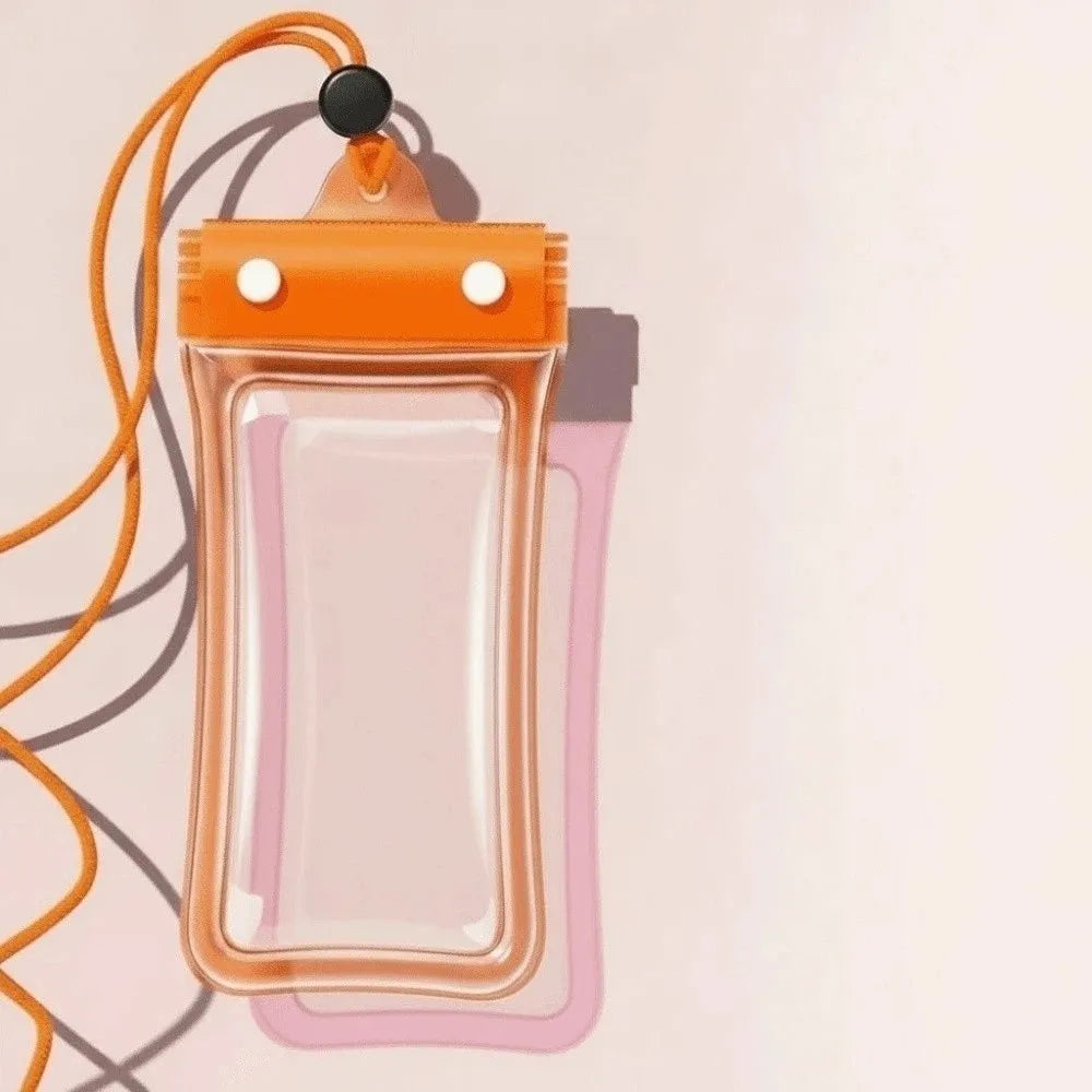 Adjustable Strap Waterproof Phone Pouch Sealed Lightweight Crossbody Dry Bag PVC ABS Transparent Hanging Neck Bag for Gifts Oasis Select Orange