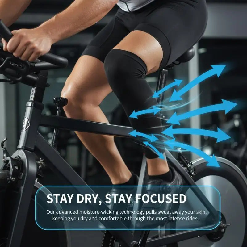2PC Summer Running Cycling Legs Sleeve Ice Silk Protection Compression Non-Slip Leg Warmer Cooling Sport Gear Sunscreen Leggings Oasis Select