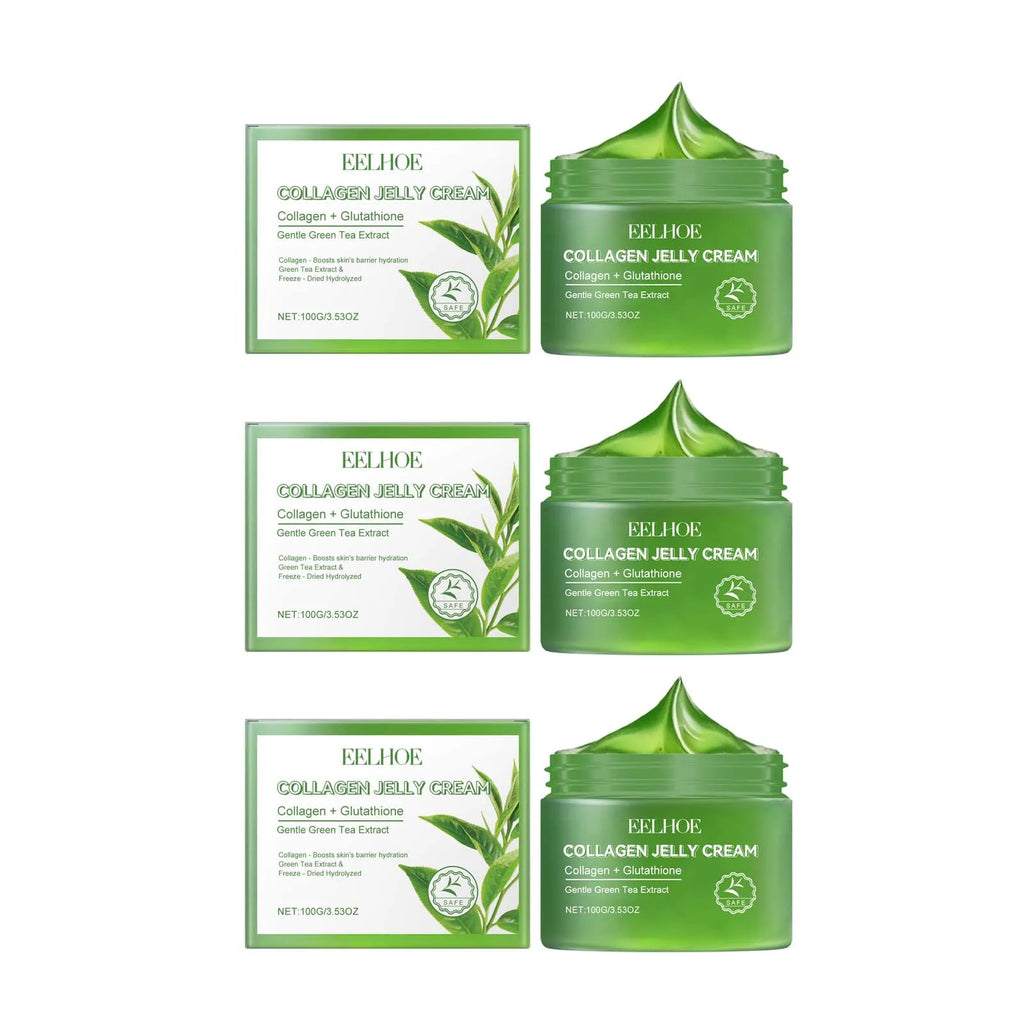 Green Tea Collagen Jelly Cream – Pore Shrinking Moisturizer Facial Jelly Cream Oasis Select 3 x 100g boxed