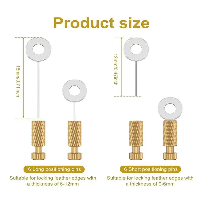 LIKE WISH 12Pcs Leather Suture Positioning Needles,Handmade DIY Leather Positioning Pins,12Mm18mm DIY Leathercraft Located Needl Oasis Select