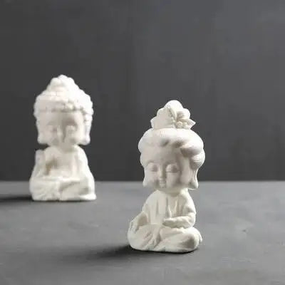 Buddha Tea Pet Ornament Zen Small Buddha Statue Home Decor Display Shelf Decoration Car Ornament Ceramic Crafts Small Figurine Oasis Select
