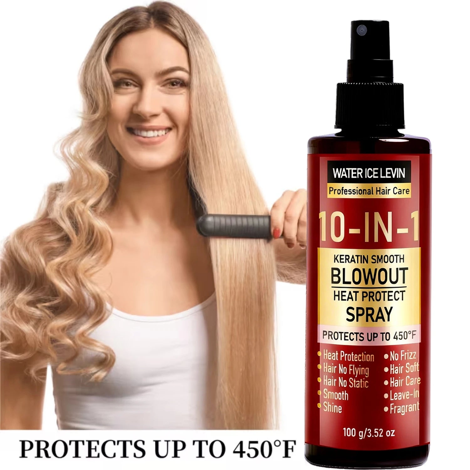 10-in-1 Keratin Heat Protect Spray | Anti-Frizz, 450°F Heat Protect Spray Oasis Select