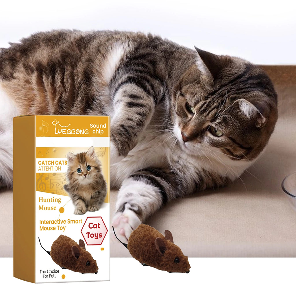 Cat Mouse Toy Interactive Squeaky Realistic Plush Self Moving Hunting Exercise Boredom Relief For Cats Dogs Daily Pet Supplies Oasis Select