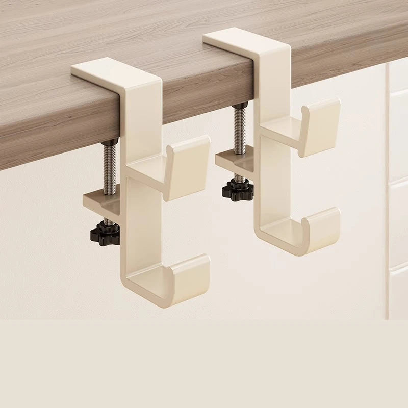 2pcs Flexible No Drill Headset Suspension Bracket Multi Purpose Edge Clamping Hook Portable Sorting Fitting Suitable for Hanging Oasis Select 2PCS white
