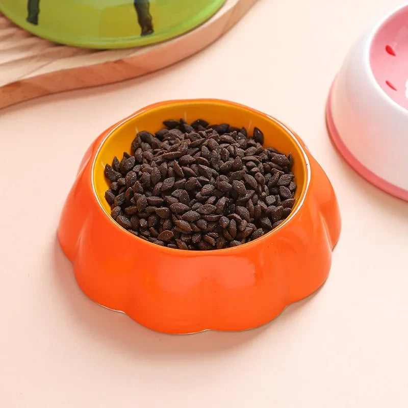 Fruit Pattern Pet Feeding Bowl Cute Strawberry Watermelon Ceramic Bowl Multi-use Food Water Container for Cat and Puppy Oasis Select