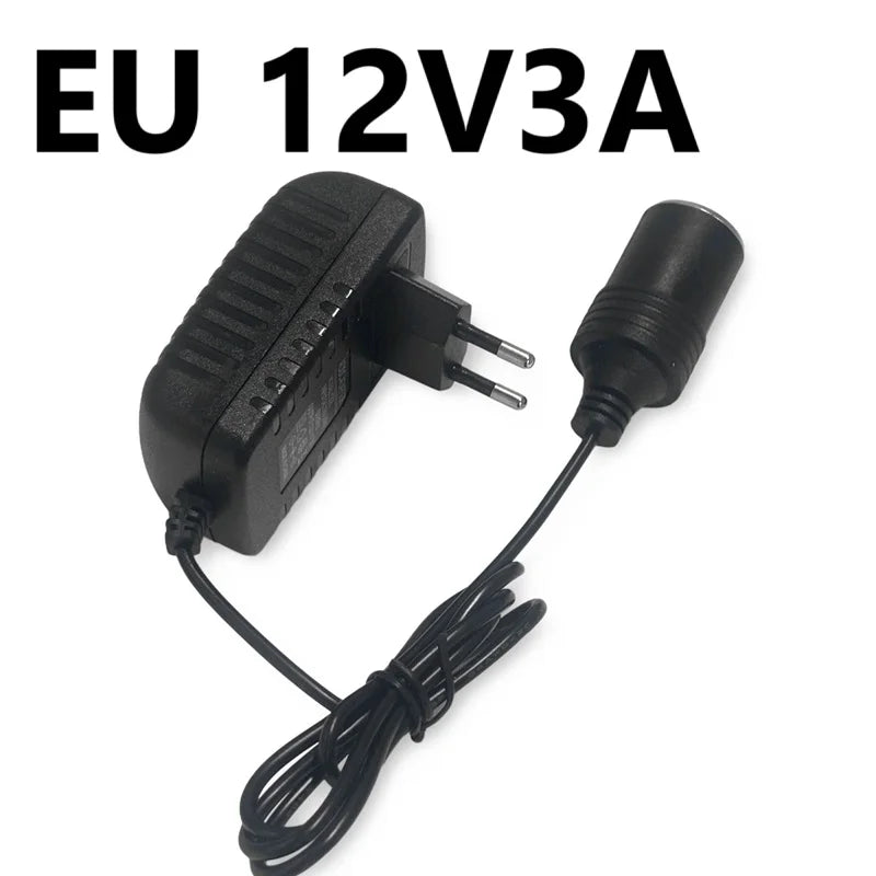  220V AC to 12V DC Car Charger Transformer EU US AU UK Plug Portable Car Cigarette Lighter Socket Adapter Converter Parts Oasis Select EU Plug 12V3A