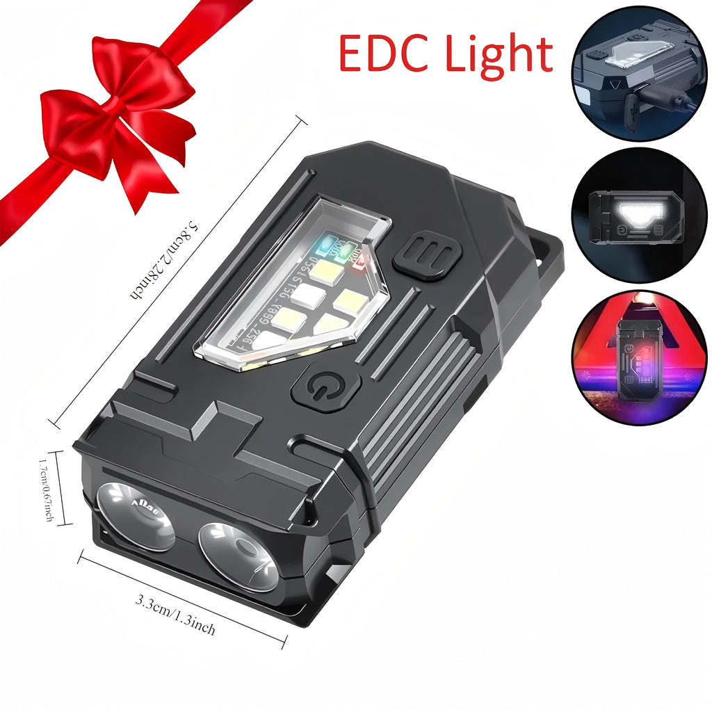 COB LED Pocket Flashlight 8 Modes Magnetic Clip Type-C USB