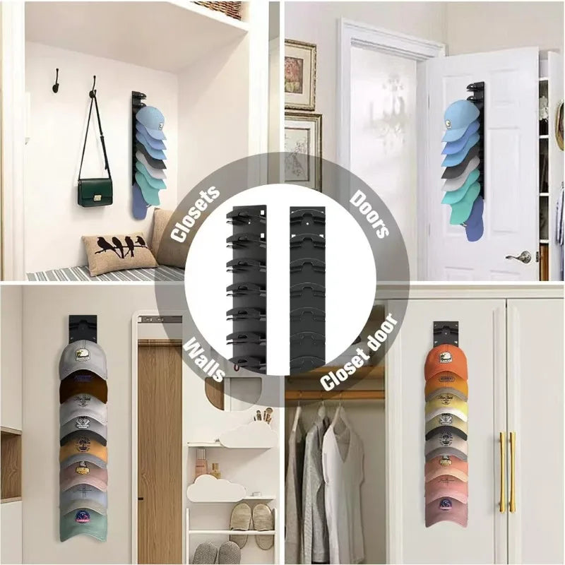 Heavy Duty Cap Organizer, Vertical Hat Rack Holds 20+ Caps,Space Saving Plastic Holder with No Tools Assembly for Bedroom,Closet Oasis Select