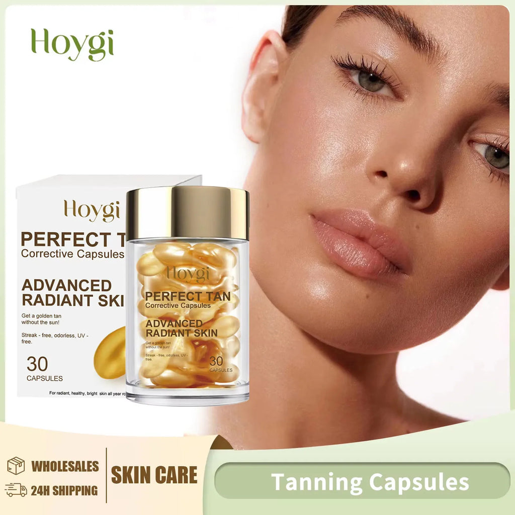 Portable Tanning Capsule UV Prevent Sunburn Tan Accelerator Outdoor Sunbathing Sunless Brightening Self-Tanning Serum Oasis Select