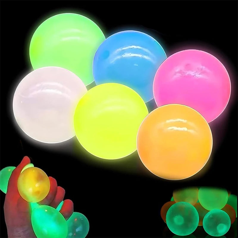 5/10Pcs Glow-in-the-Dark Sticky Ceiling Balls Fidget Toys Stress Relief Sensory Wall & Ceiling Decor Glows Balls Oasis Select
