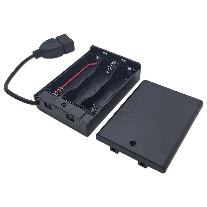 1/4Pcs USB Mini Power Supply Battery Box With Cover And Switch 3 X AA USB Battery Box For 4.5V LED Strip Lights Oasis Select