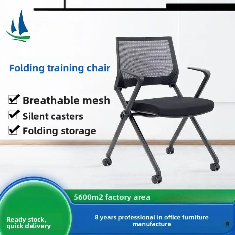 Folding Chair Classroom Desks and Chairs Removable Training Chair Mobile Wheeled Conference Chair Backrest Conference Room Chair Oasis Select
