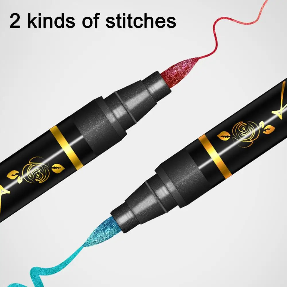 Temporary Tattoo Markers For Skin,Dual-End 10 Colors Tattoo Pens,Brush Tip Bright Colors,Face Paint Body Marker Halloween Makeup Oasis Select