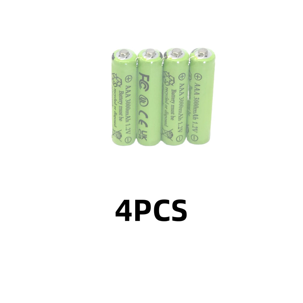 3A Fast Charging AAA Ni-MH Rechargeable Battery 3000mAh 1.2V for Flashlights, Solar Lights, Remote Controls (Free Shipping) Oasis Select 4pcs