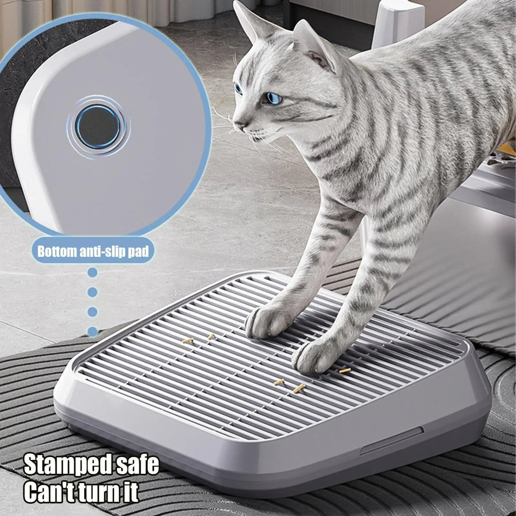 Litter Catcher Litter Trap Mat Cat Ramp Double Layer Elevated Tray with Filter Function Non-Slip Trapper Easy Cleaning Supplies Oasis Select