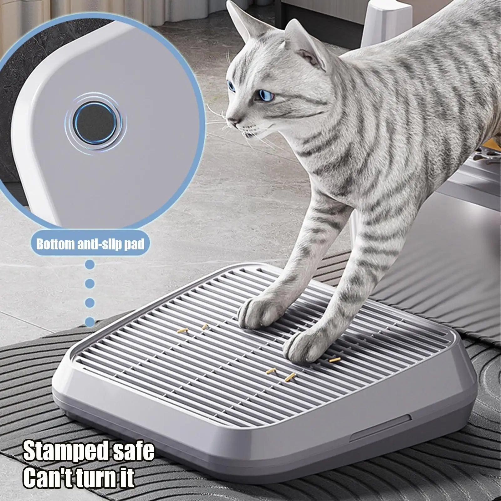 Litter Catcher Litter Trap Mat Cat Ramp Double Layer Elevated Tray with Filter Function Non-Slip Trapper Easy Cleaning Supplies Oasis Select