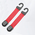 2Pcs Car Seat Back Webbing Hanger Adjustable Car Rear Front Seat Bag Storage Hook Car Back Seat Sundries Organizer Clip Oasis Select Red