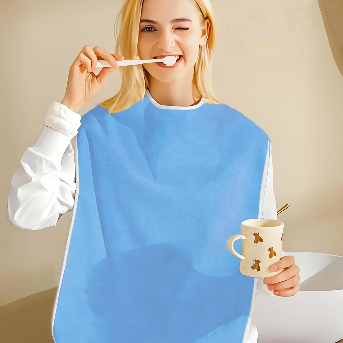 1pc Adult Bib for Eating and Care, Soft and Lightweight Daily Care Apron, Essential Aid for Elderly Mealtime Recovery Oasis Select