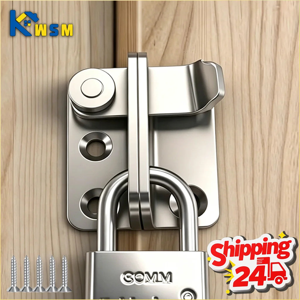 Stainless Steel Lock Latch Pet Cage Right Door Bolt Hasps Bathroom Security Anti Theft Deadbolt with Lock for Door Enhancement Oasis Select