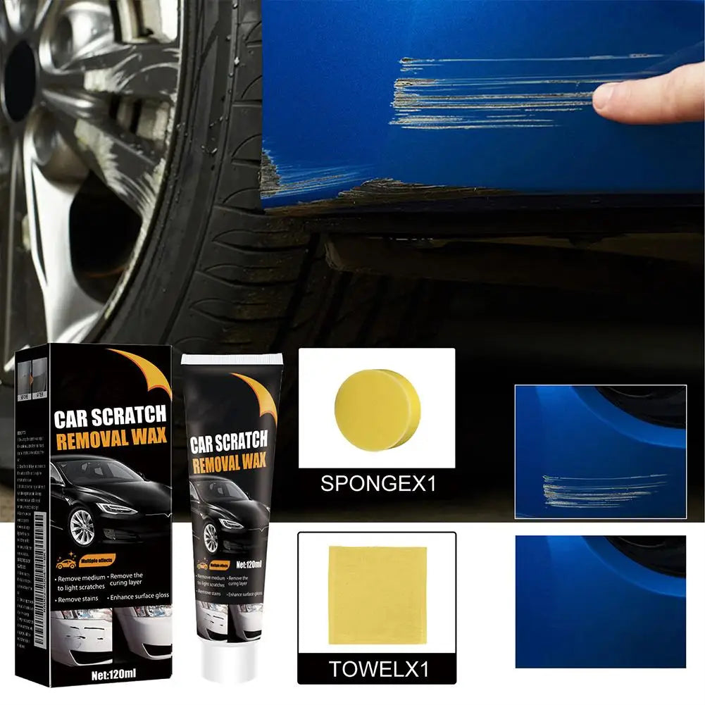 Car Scratch Repair Wax with Sponge Paint Care Polishing Anti-Scratch Protection Swirl Remover Multi-Purpose Maintenance Wax Oasis Select