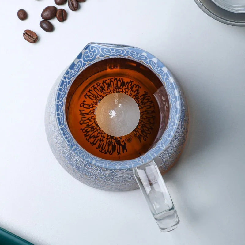 Coffee Pot Blue and White Porcelain Glass Coffee Filter Cup Home Store Drinking Utensils High Temperature Resistance Oasis Select
