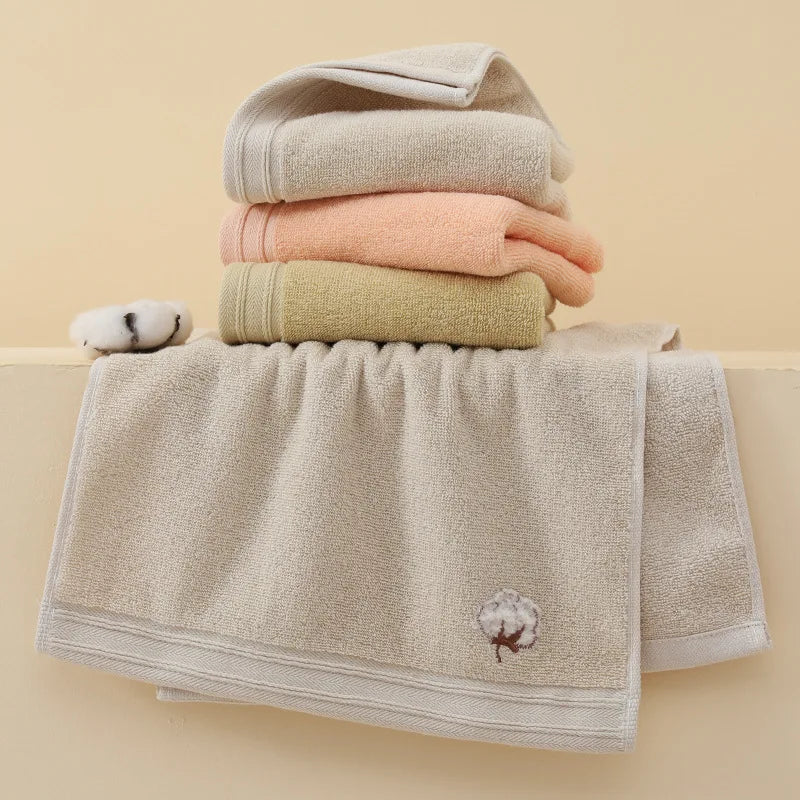 1PC Soft Pure Cotton Face Towels Household Thickened Large Cotton Towels Bathroom Home Daily Supplies Household Goods Oasis Select