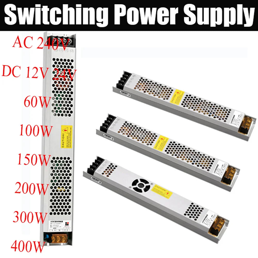 Switching Power Supply Transformers 220V AC DC Converter 12V Power Supply 24V 60W 150W 200W 300W 400W SMPS Led Driver Ultra Thin Oasis Select