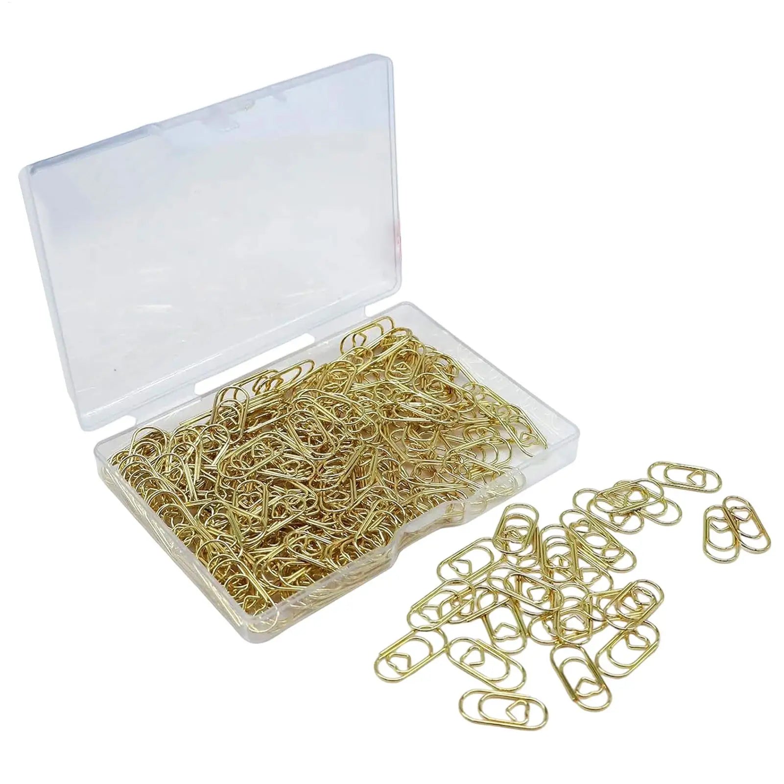 100Pcs Creative Mini Heart Paper Clips Paperclip Card Photo Tickets Holder Binder Clamps For Notebook Planner Bookmarks Clip Oasis Select