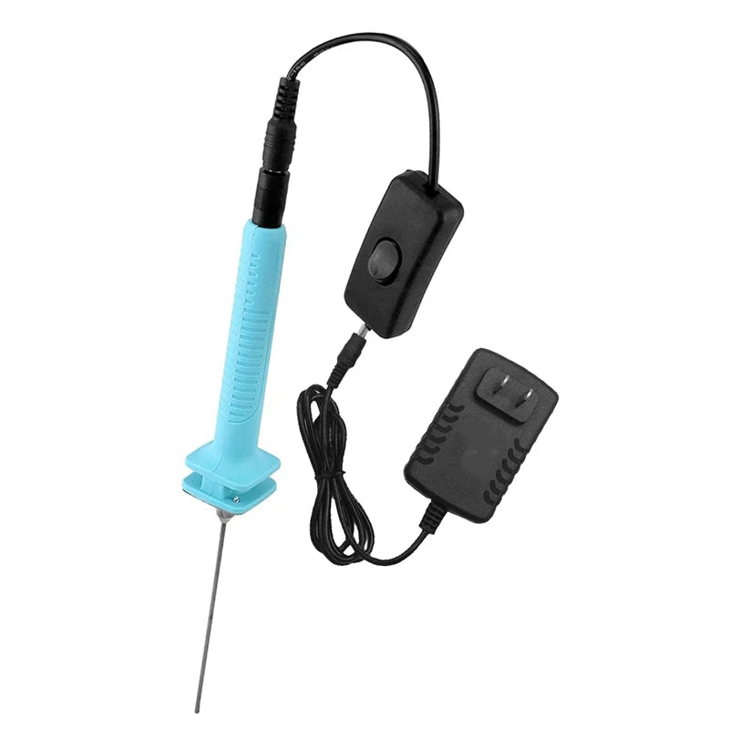 WISH Electric Hot Wire Foam Cutter - 100-240V Dual Voltage 4 Inch Precision Cut, Fast Heating, Ergonomic Handle Oasis Select Blue Black US Plug