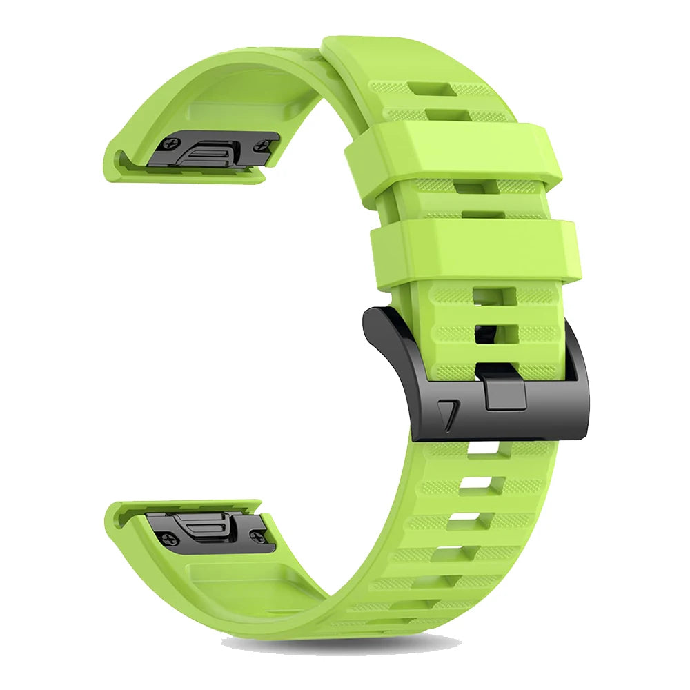QuickFit Silicone Watch Band for Garmin Fenix 7 6 – 22mm & 26mm Silicone Watch Band Oasis Select green 22mm