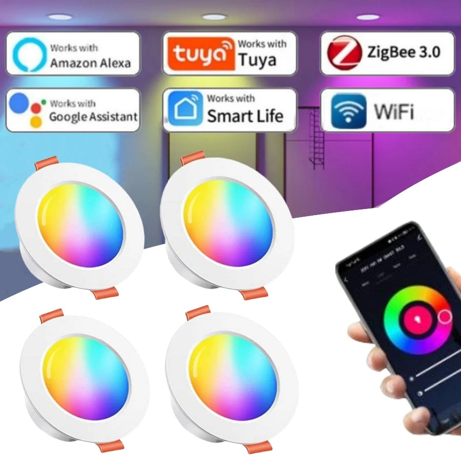 Tuya Smart LED Downlight 5W–15W RGB WiFi ZigBee Dimmable Smart LED Downlight Oasis Select