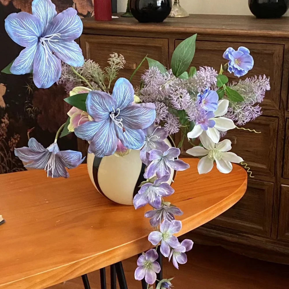 Purple Simulated Flower Simulated Artificial Flower Bouquet Silk Cloth Flowers Soft Monet Garden Flowers For Window Display Home Oasis Select