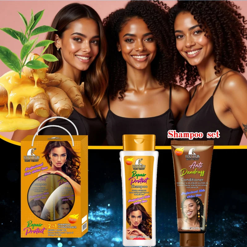 ROUSHUN Ginger Shampoo & Coconut Conditioner Set | Unisex