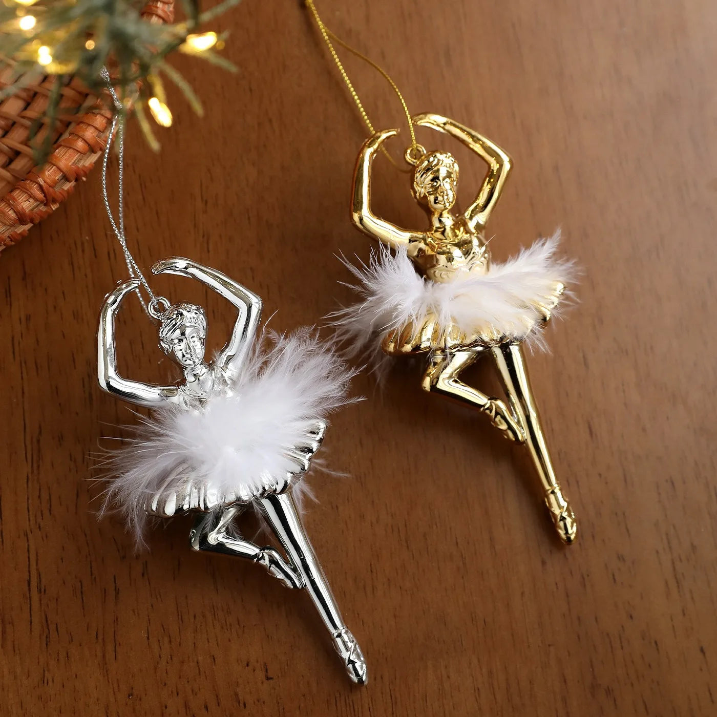 Ballet Girl Feather Christmas Ornament | Elegant Tree Pendant