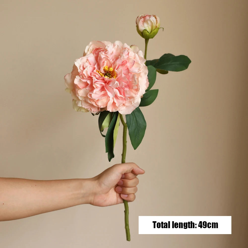 Peony Simulation Flowers, Home And Living Room Artificial Flower Decorations, Dining Table Dried Flower Bouquet Decoration Oasis Select Pink