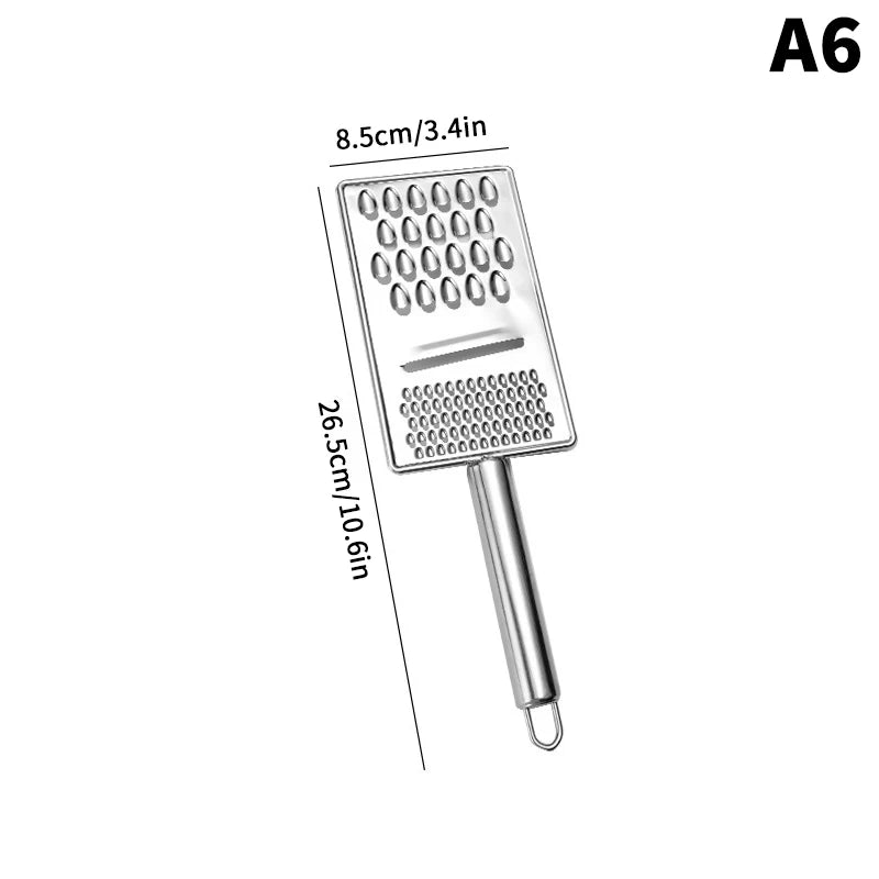 Stainless Steel Handheld Cheese Grater Multi-PurposeKitchen Food Graters For Chocolate Butter Fruit Vegetable Kitchen Items Oasis Select A6