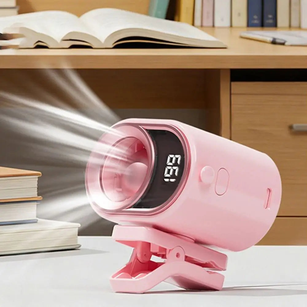 4 Speeds Small Clip On Fan Silent Operation 199 Speeds Adjustable Mini Electric Fan 360° Rotation with Light And Lanyard Oasis Select