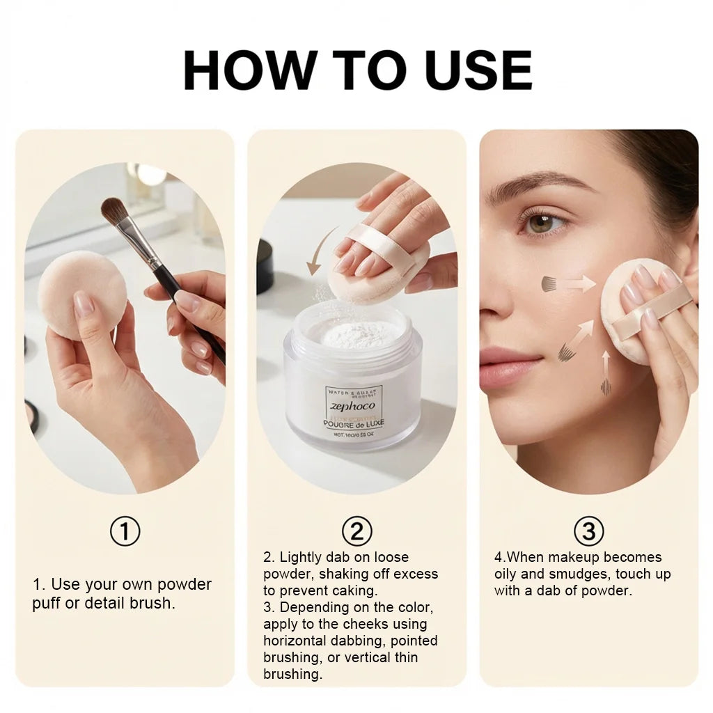 Ivory White Matte Setting Loose Powder – Long-Lasting, 15g