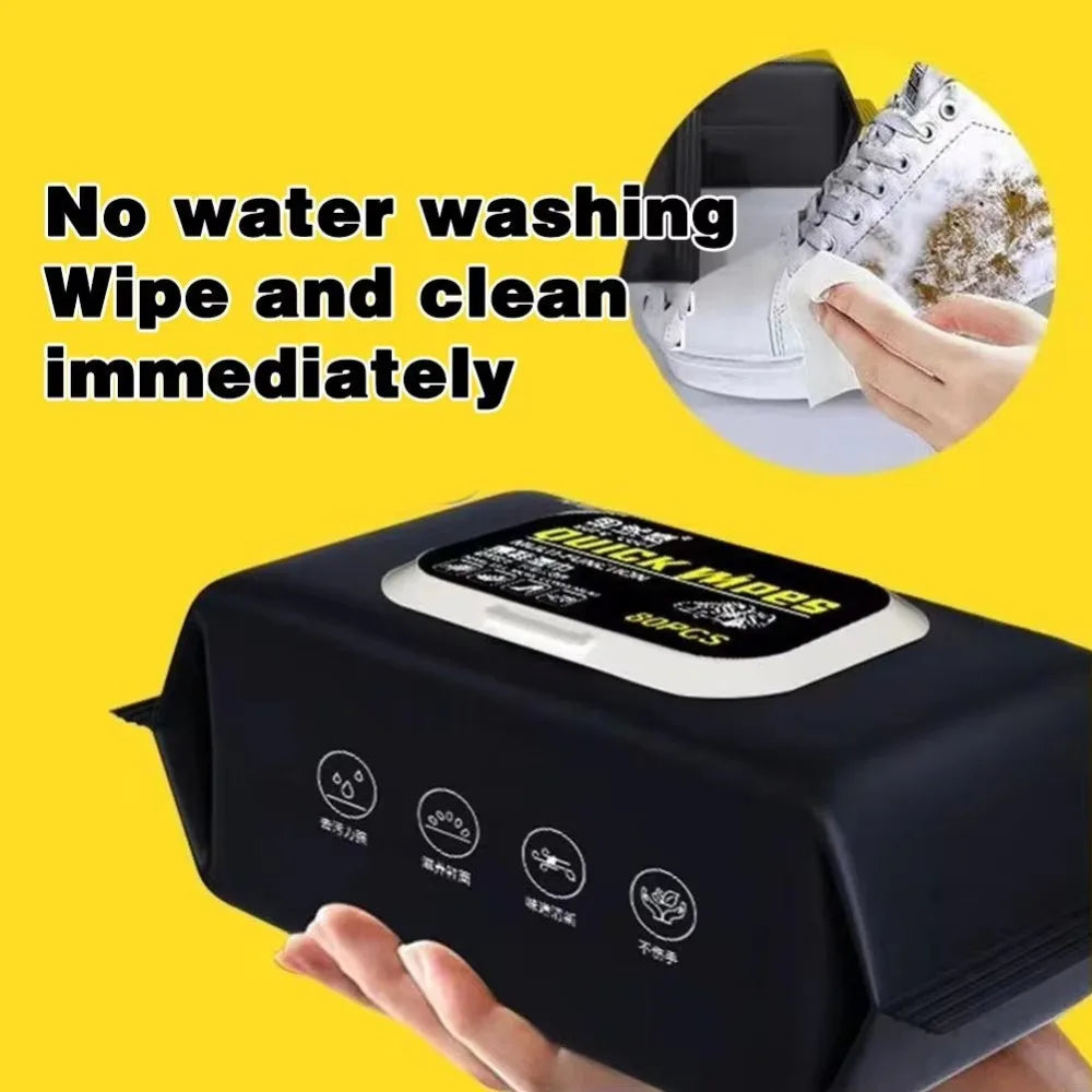 12/30/80PCS/Bag Disposable Shoe Sneaker Wipes Cleaner Detergent Care Wet Quick Wipes White Shoes Wipes Removes Dirt, Stains Oasis Select