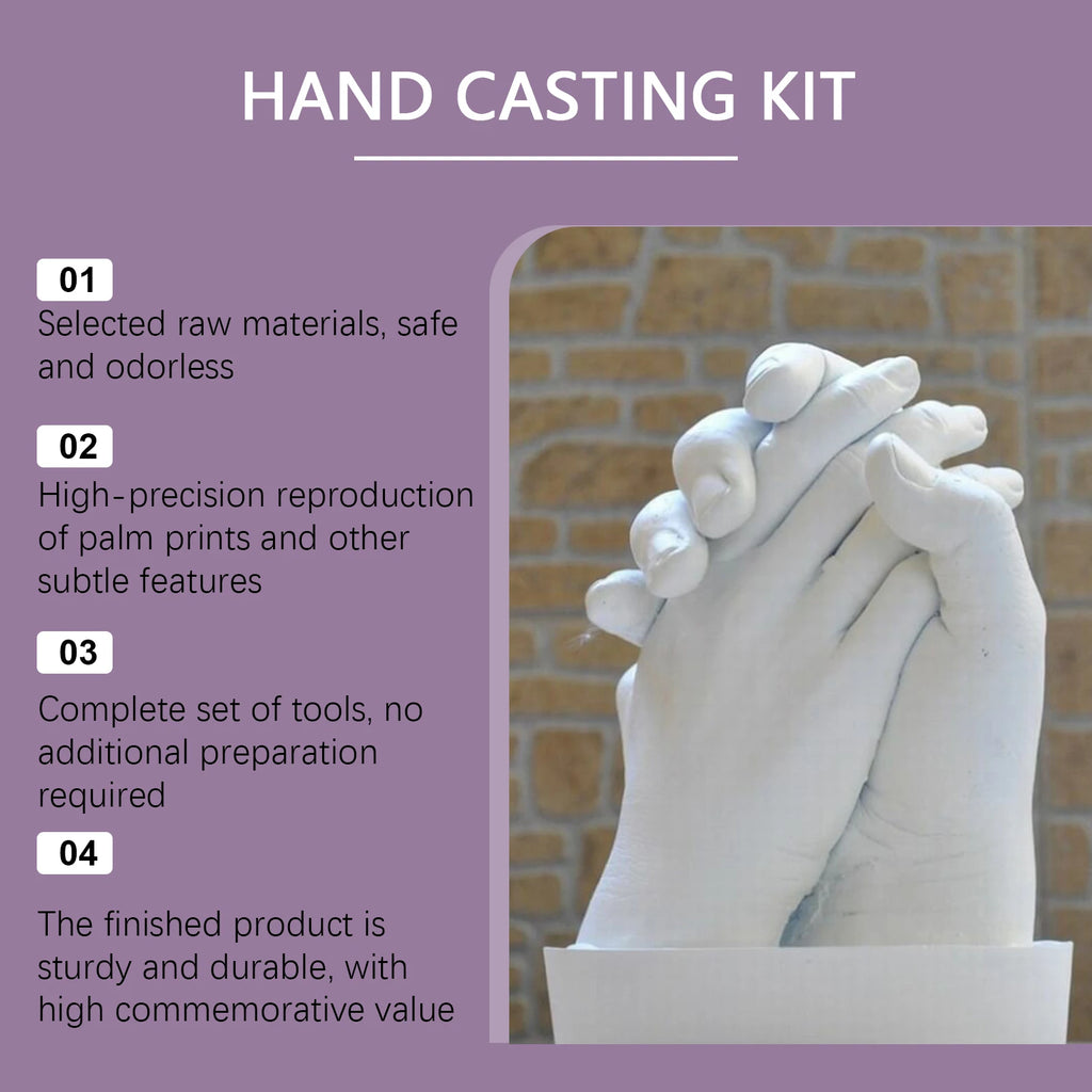 DIY Hand Casting Kit 3D Mold Making Set Family Memorial Gift Couple Baby Handprint Plaster Casting Safe Complete Craft Set Oasis Select